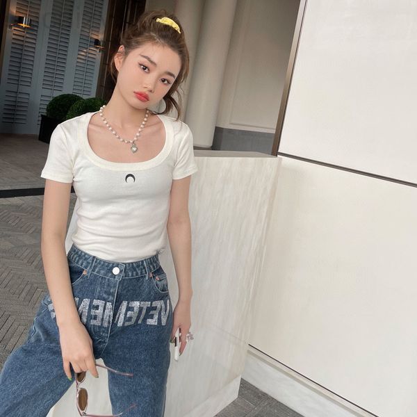 women's t-shirt designer european fashion brand 2021 summer new moon printed short sleeved t-shirt for women slim fit with bottom lsky, White
women's t-shirt designer european fashion brand 2021 summer new moon printed short sleeved t-shirt for women slim fit with bottom lsky, White