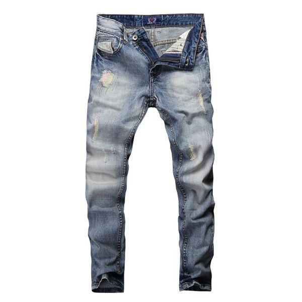 men's jeans italian style fashion men light blue slim fit ripped vintage designer denim pants streetwear hip hop homme
men's jeans italian style fashion men light blue slim fit ripped vintage designer denim pants streetwear hip hop homme