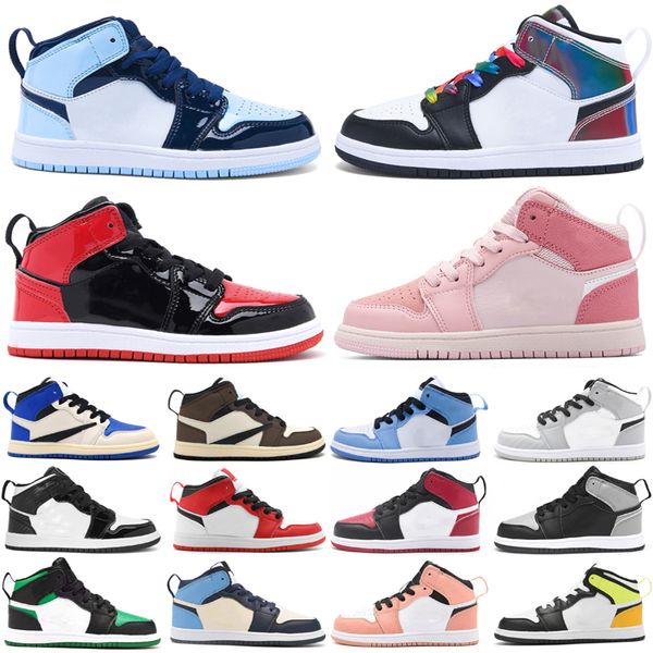 jumpman 1 1s kids basketball shoes unc twist obsidian digital pink kid toddlers boys girls sports sneakers trainers size 26-37