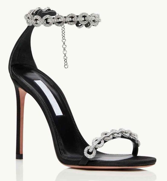 luxury aquazzus love link sandals shoes bridal wedding women crystal-embellished straps pumps elegant lady high heels elegant gladiator sand, Black
luxury aquazzus love link sandals shoes bridal wedding women crystal-embellished straps pumps elegant lady high heels elegant gladiator sand, Black