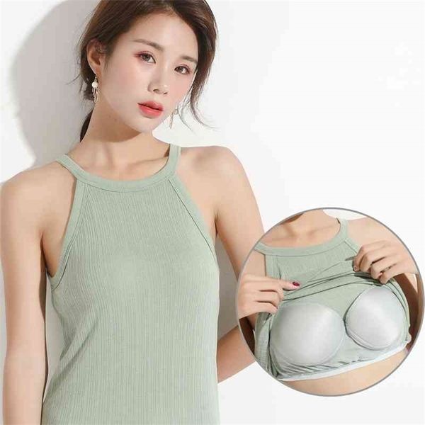 tank women summer o-neck sleeveless padded bra camisole ladies casual slim solid bralette chest pad camis vest 210326, White
tank women summer o-neck sleeveless padded bra camisole ladies casual slim solid bralette chest pad camis vest 210326, White