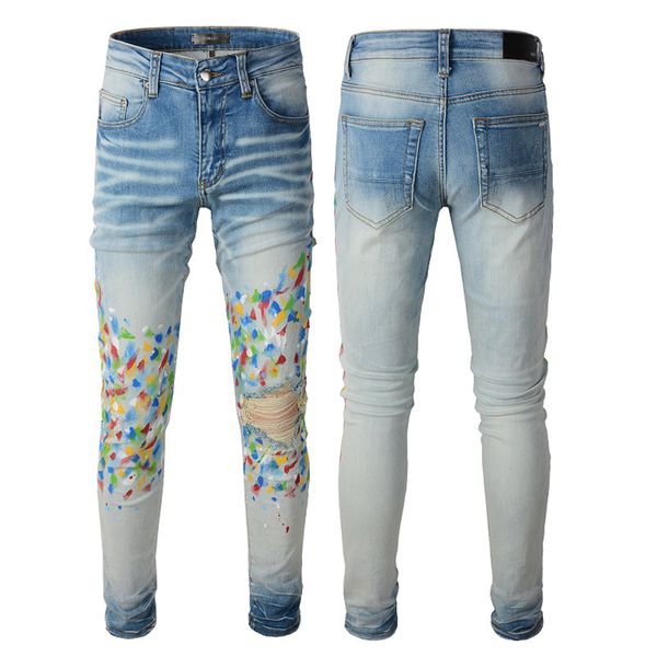 22ss luxurys designer mens jeans fashion slim-leg jeans five star biker pants distressed water diamond stripes denim trousers size 28-40 @29, Blue
22ss luxurys designer mens jeans fashion slim-leg jeans five star biker pants distressed water diamond stripes denim trousers size 28-40 @29, Blue