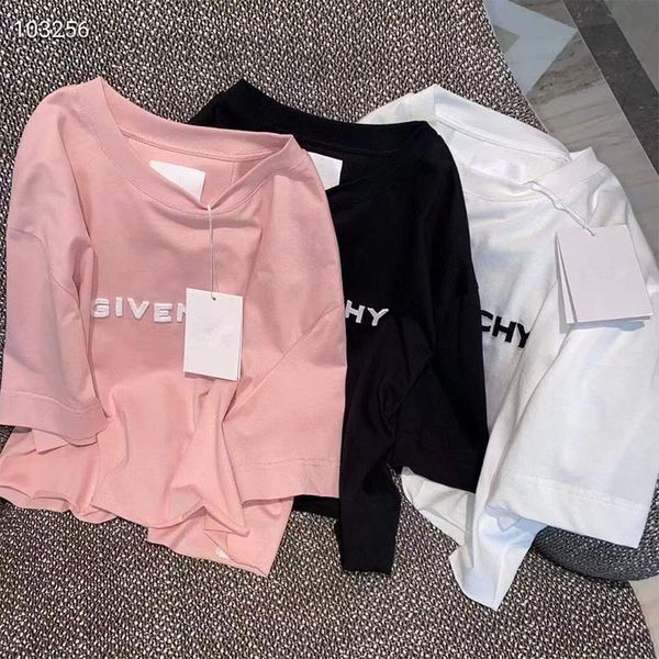 women's t-shirt designer 2022 spring and summer new korean short loose round neck pullover short sleeve correct version embroidered let, White
women's t-shirt designer 2022 spring and summer new korean short loose round neck pullover short sleeve correct version embroidered let, White