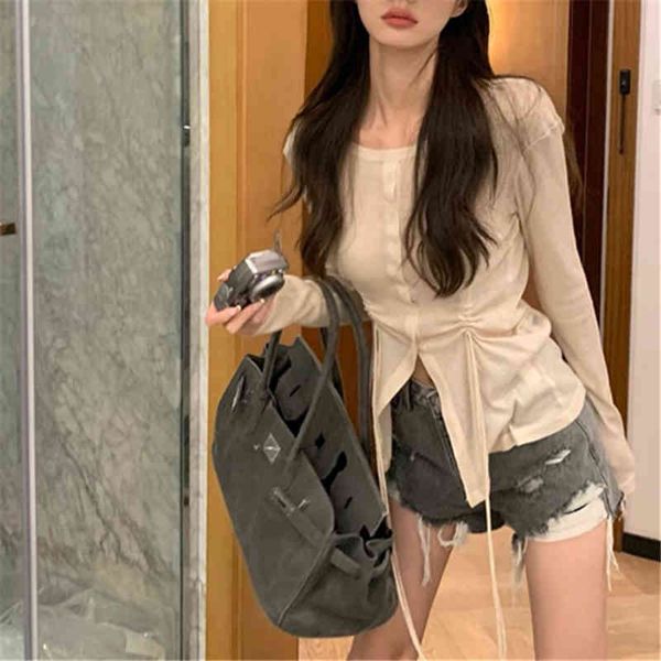 women's knits tees summer solid color long sleeve round neck front shoulder small slim waist design unique lace up t-shirt women bozd, White
women's knits tees summer solid color long sleeve round neck front shoulder small slim waist design unique lace up t-shirt women bozd, White
