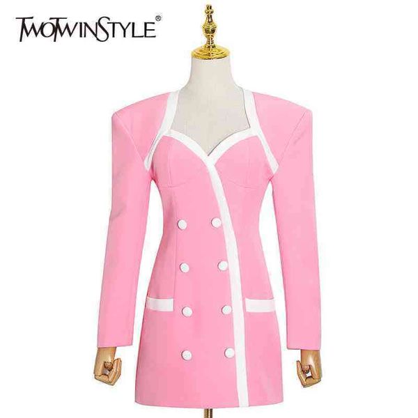 pink elegant blazer dress for women square collar long sleeves high waist dresses female spring fashion 210423, Black;gray
pink elegant blazer dress for women square collar long sleeves high waist dresses female spring fashion 210423, Black;gray