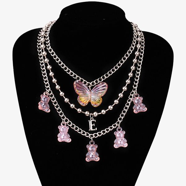 jewelry simple multi-layer bead chain necklace butterfly pendant necklace set, Silver
jewelry simple multi-layer bead chain necklace butterfly pendant necklace set, Silver