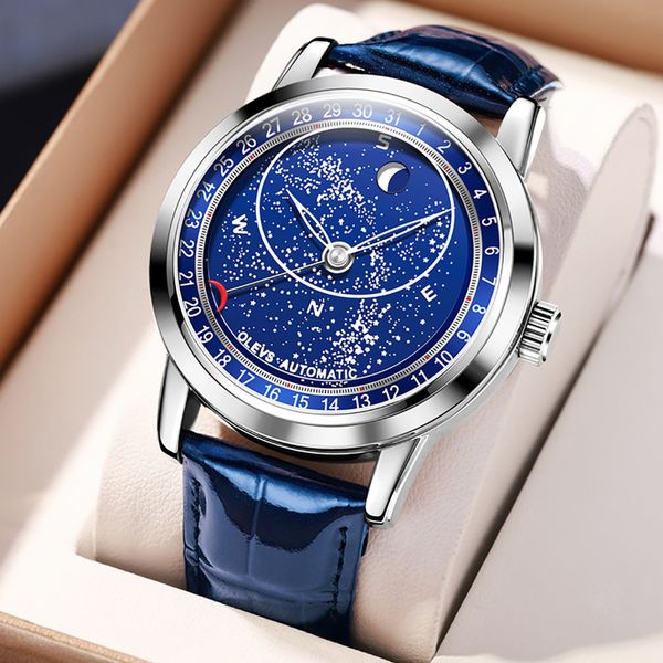 men's luminous automatic watch waterproof mechanical leather luxury new design starry sky clock male 220721, Slivery;brown
men's luminous automatic watch waterproof mechanical leather luxury new design starry sky clock male 220721, Slivery;brown