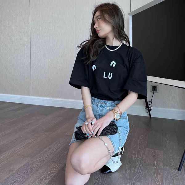 women's t-shirt spring mm family women's towel letter embroidery casual simple round neck short sleeve t-shirt, White
women's t-shirt spring mm family women's towel letter embroidery casual simple round neck short sleeve t-shirt, White