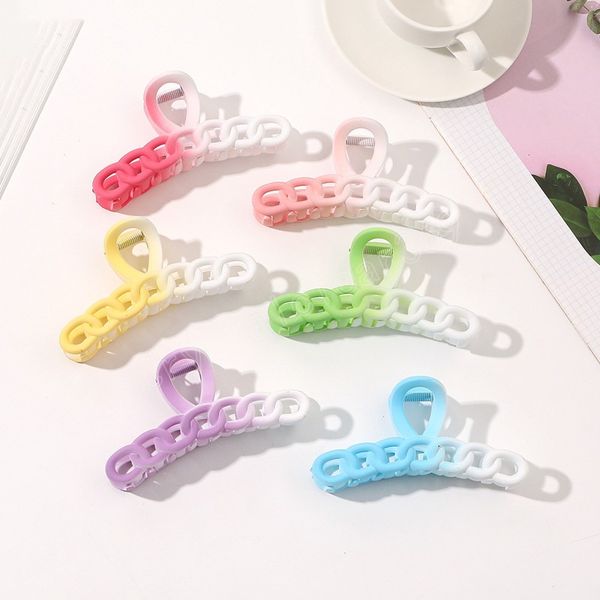 fashion gradient 11cm chain hair claw women simple frosted clamps headwear woman hair accessories, Slivery;white
fashion gradient 11cm chain hair claw women simple frosted clamps headwear woman hair accessories, Slivery;white