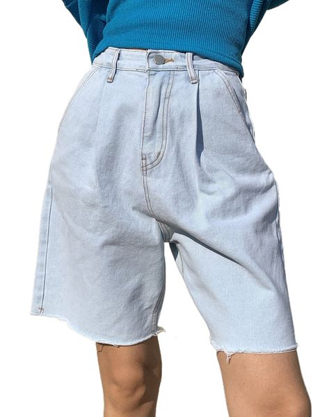 dazy high waist raw hem denim shorts o9gw#, White;black
dazy high waist raw hem denim shorts o9gw#, White;black