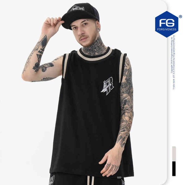 men' tank fg men' wear products in spring and summer chaopai high street embroidered mesh knitted basketball sleeveless vest 8g, White;black
men' tank fg men' wear products in spring and summer chaopai high street embroidered mesh knitted basketball sleeveless vest 8g, White;black
