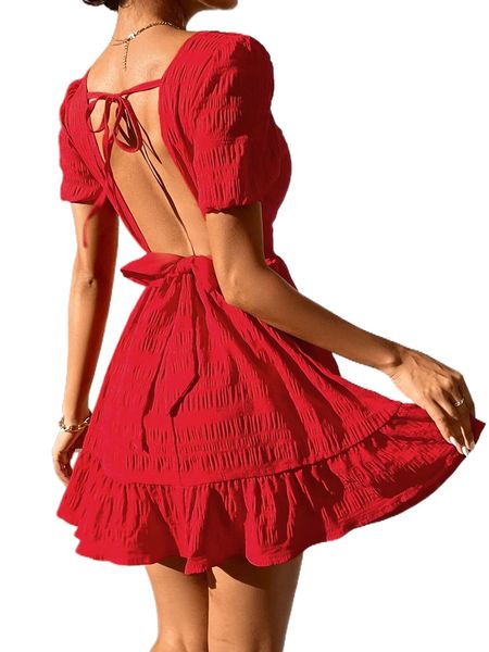 petite textured backless ruffle hem dress h5ex#, Black;gray
petite textured backless ruffle hem dress h5ex#, Black;gray