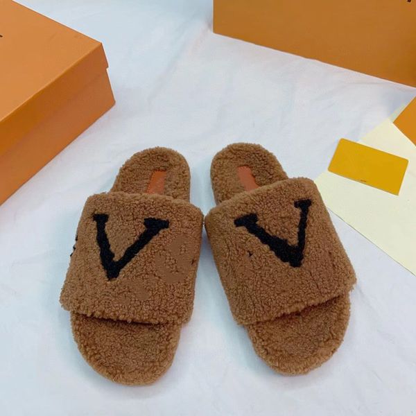 luxury designer fur slipper wool slide sandal for woman fashion letter brown plush flat mule winter indoor warm fluffy slippers with box eu4, Black
luxury designer fur slipper wool slide sandal for woman fashion letter brown plush flat mule winter indoor warm fluffy slippers with box eu4, Black