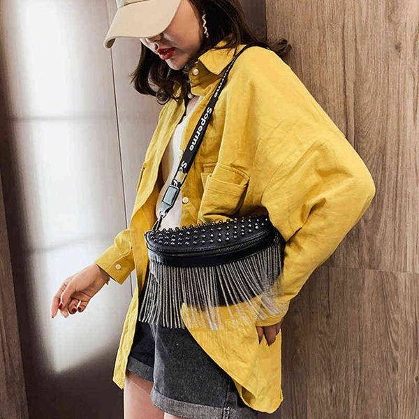 fashion fanny pack women punk rivet waist bag tassel wild waist pack pu leather female bags crossbody chest bag purse 220615
fashion fanny pack women punk rivet waist bag tassel wild waist pack pu leather female bags crossbody chest bag purse 220615