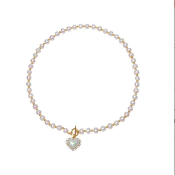 2022 new niche design beaded necklaces french simple ot buckle freshwater pearl retro high sense love necklace clavicle chain, Silver
2022 new niche design beaded necklaces french simple ot buckle freshwater pearl retro high sense love necklace clavicle chain, Silver