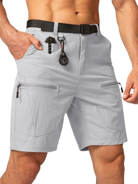 g gradual men zip pocket sports shorts without belt t57l#, White;black