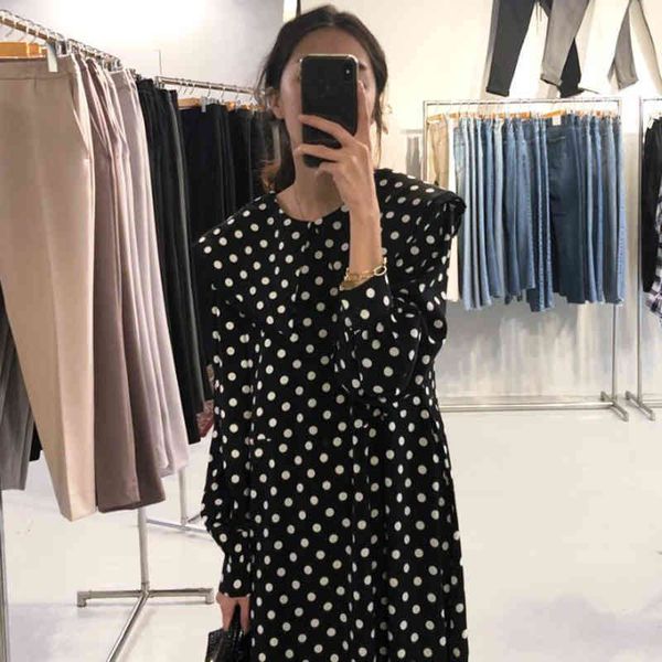 polka dot dress women classic vintage large turndown collar vestidos lace stitching maxi dresses loose robe female 210506, Black;gray
polka dot dress women classic vintage large turndown collar vestidos lace stitching maxi dresses loose robe female 210506, Black;gray