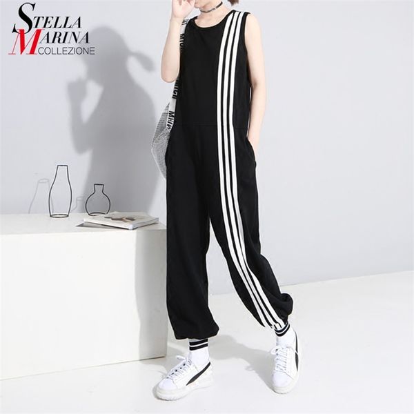 2019 korean style women summer long black jumpsuit romper sleeveless striped lady casual loose overalls jump suit playsuit 3644 t200107, Black;white
2019 korean style women summer long black jumpsuit romper sleeveless striped lady casual loose overalls jump suit playsuit 3644 t200107, Black;white