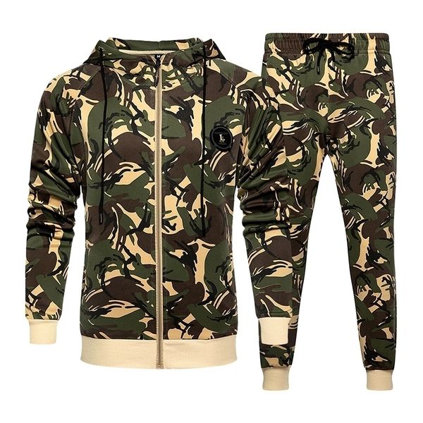 men casual tracksuit autumn sets sweatshirts camopants 2 piece mens sportswear hooded sporting suit camouflage zipper 201204, Gray
men casual tracksuit autumn sets sweatshirts camopants 2 piece mens sportswear hooded sporting suit camouflage zipper 201204, Gray