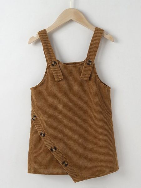 little girl button detail corduroy strap dress she, Red;yellow
little girl button detail corduroy strap dress she, Red;yellow