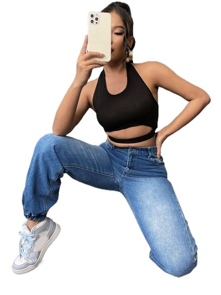 sxy high waisted jogger jeans q67o#, Blue
sxy high waisted jogger jeans q67o#, Blue