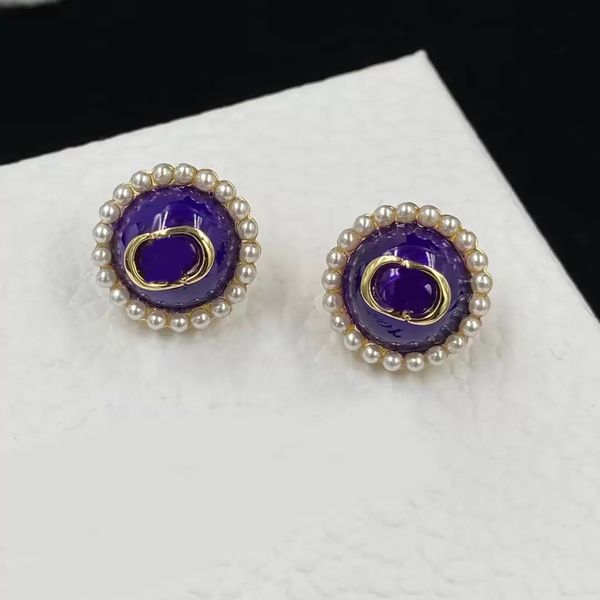 have stamps purple pearl stud earring women designer earrings aretes orecchini for women party gifts jewelry, Golden;silver
have stamps purple pearl stud earring women designer earrings aretes orecchini for women party gifts jewelry, Golden;silver