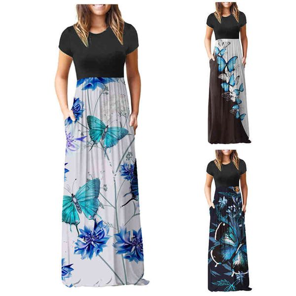 luxury designer women's dresses 2022 summer short sleeve waist closing casual pocket contrast long dresses dr, Black;gray
luxury designer women's dresses 2022 summer short sleeve waist closing casual pocket contrast long dresses dr, Black;gray