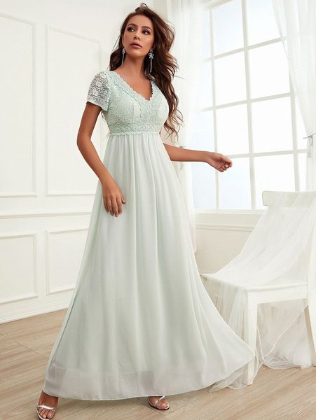 lace bodice chiffon prom dress t1ge#, Black;gray