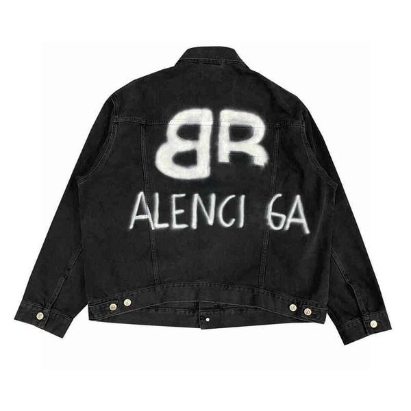 men's jackets high version spring and summer paris b home double graffiti luminous reflective washed men's women's denim jack, Black;brown
men's jackets high version spring and summer paris b home double graffiti luminous reflective washed men's women's denim jack, Black;brown