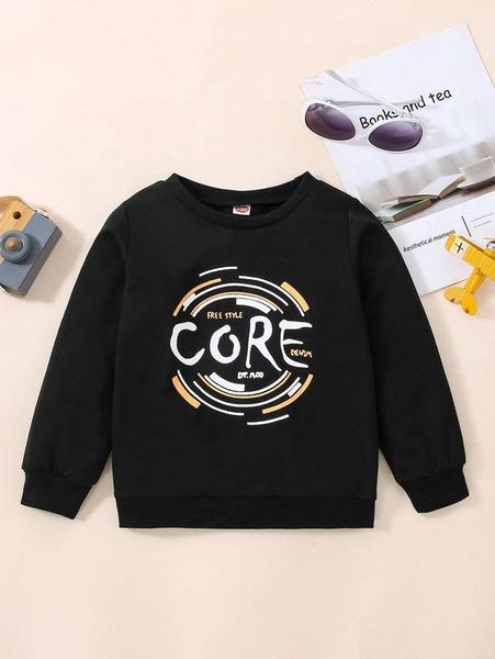 toddler boys letter graphic sweatshirt she05, Black
toddler boys letter graphic sweatshirt she05, Black
