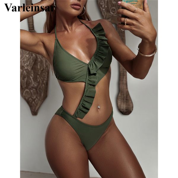 asymmetric ruffled halter one piece swimsuit women swimwear female high cut backless monokini bather bathing suit swim v3273, White;black
asymmetric ruffled halter one piece swimsuit women swimwear female high cut backless monokini bather bathing suit swim v3273, White;black