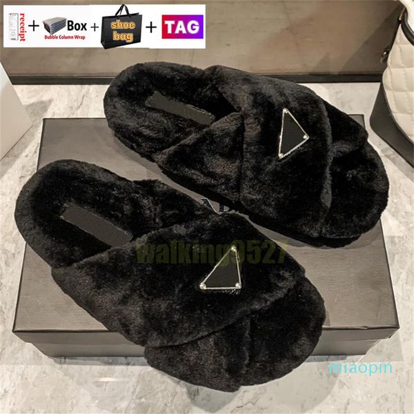 luxury wool slides designer slippers soft warm fur enameled triangle crossover fashion women shoes black white begin with original260w
luxury wool slides designer slippers soft warm fur enameled triangle crossover fashion women shoes black white begin with original260w