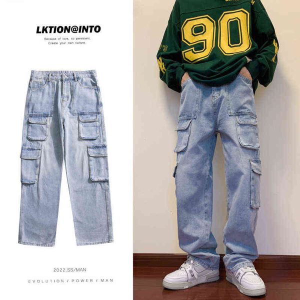 blue black baggy jeans men fashion retro pocket cargo jeans men streetwear hip hop loose straight denim pants mens trousers t220726
blue black baggy jeans men fashion retro pocket cargo jeans men streetwear hip hop loose straight denim pants mens trousers t220726
