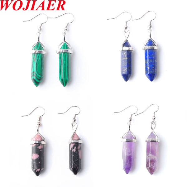 wojiaer retro exquisite natural stone blue turquoise dangle earrings female fashion pointed hexagonal prisms ear drop earring bo952, Silver
wojiaer retro exquisite natural stone blue turquoise dangle earrings female fashion pointed hexagonal prisms ear drop earring bo952, Silver