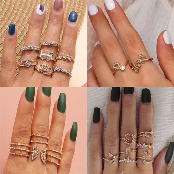 vintage bohemian star moon butterfly gold color ring sets zircon flower leaf open rings for women simple knuckle accessories 220728, Slivery;golden
vintage bohemian star moon butterfly gold color ring sets zircon flower leaf open rings for women simple knuckle accessories 220728, Slivery;golden