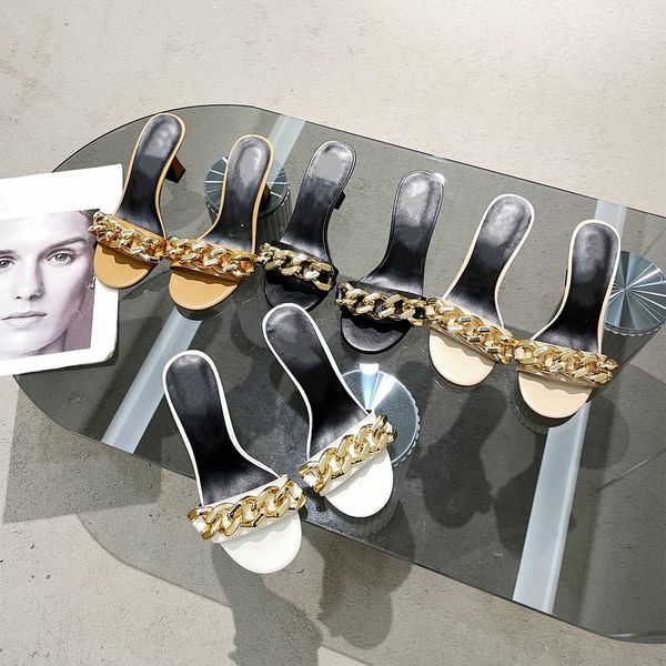 2022 new brand designer sandals level cowskin patchwork metal chains round toes slip-on women slides slippers stylish party wedding comforta, Black
2022 new brand designer sandals level cowskin patchwork metal chains round toes slip-on women slides slippers stylish party wedding comforta, Black