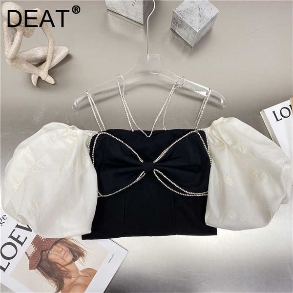deat summer fashion women clothes straps white and black contrast colors backless brest short tank out fits 210709
deat summer fashion women clothes straps white and black contrast colors backless brest short tank out fits 210709