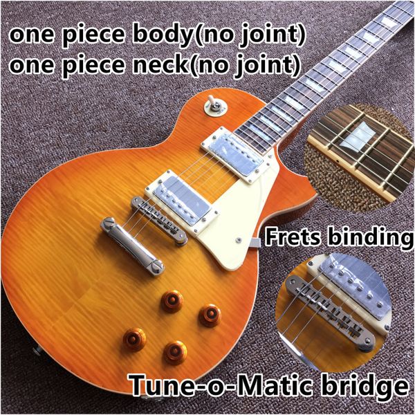 tiger flame one piece neck and one piece body standard electric guitar tune-o-matic bridge frets binding mahogany body
tiger flame one piece neck and one piece body standard electric guitar tune-o-matic bridge frets binding mahogany body