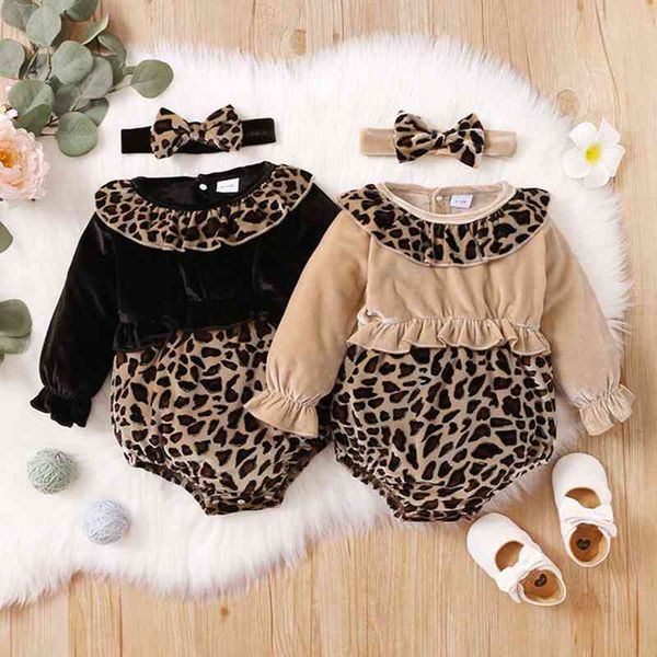 2022 baby girl's ruffle romper long sleeve leopard print romper headband 2pcs clothing g220521, Blue
2022 baby girl's ruffle romper long sleeve leopard print romper headband 2pcs clothing g220521, Blue