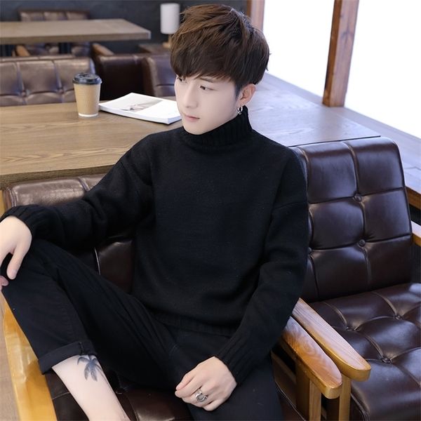 autumn and winter men's sweater thicken winter trend turtleneck sweater korean hedging youth sweater 201203, White;black
autumn and winter men's sweater thicken winter trend turtleneck sweater korean hedging youth sweater 201203, White;black