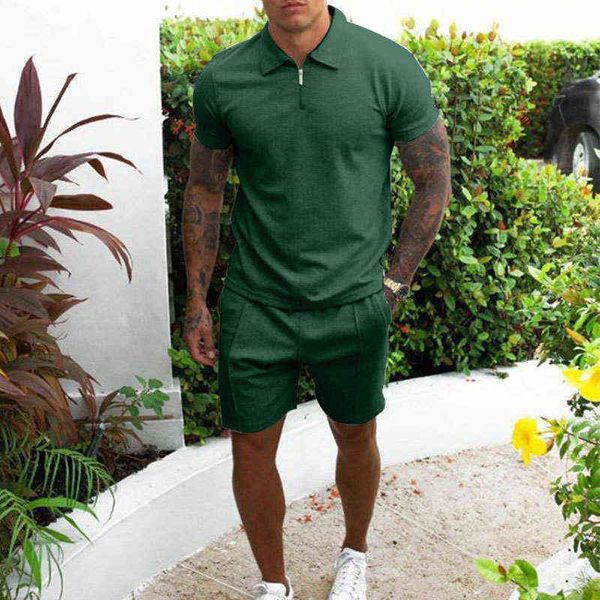 men's summer solid short sleeve shorts two piece 2022 male jogging sportswear zip lapel slim t-shirt and men 2 set, Gray
men's summer solid short sleeve shorts two piece 2022 male jogging sportswear zip lapel slim t-shirt and men 2 set, Gray