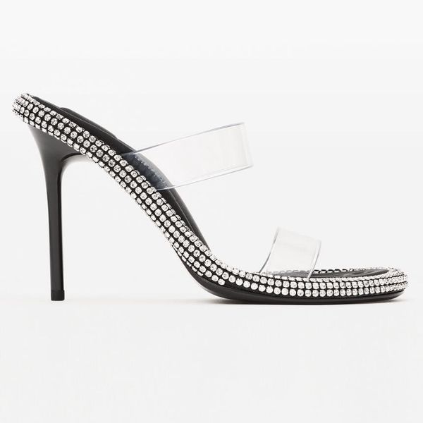 designer slides high heeled sandal slipper shoe clear pvc a straps crystal mesh shiny w rhinestone heels sandalias black sandals slippers sa
designer slides high heeled sandal slipper shoe clear pvc a straps crystal mesh shiny w rhinestone heels sandalias black sandals slippers sa