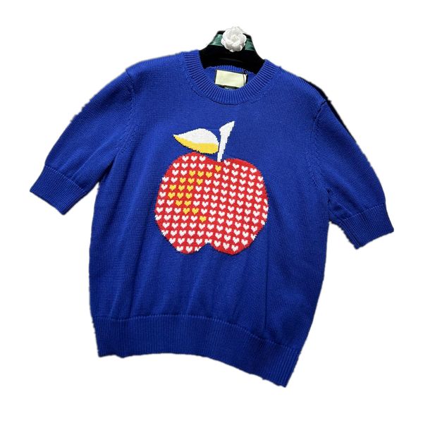 italian style designer fashion style women's tees knitted short sleeves t-shirts apple heart pattern jacquard, White
italian style designer fashion style women's tees knitted short sleeves t-shirts apple heart pattern jacquard, White