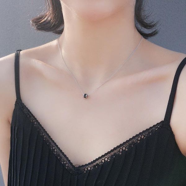lockets black cylinder clavicle chain pendant necklace 925 sterling silver zircon jewelry girl's party gift
lockets black cylinder clavicle chain pendant necklace 925 sterling silver zircon jewelry girl's party gift