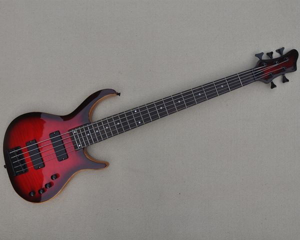5 string neck-thru-body red electric bass guitar with flame maple veneer offer customize
5 string neck-thru-body red electric bass guitar with flame maple veneer offer customize