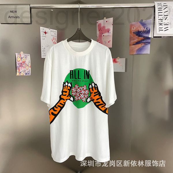 women's t-shirt designer nanyou zhigao spring and summer chip grabbing tiger cartoon printed short sleeve loose casual t-shirt o233, White
women's t-shirt designer nanyou zhigao spring and summer chip grabbing tiger cartoon printed short sleeve loose casual t-shirt o233, White