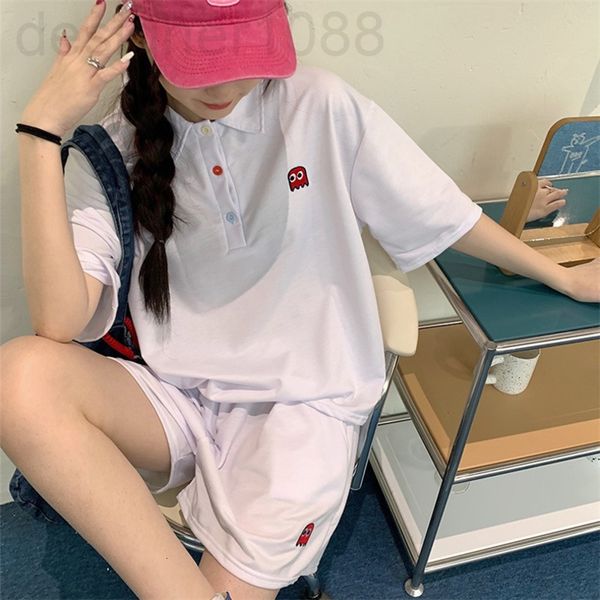 two piece dress designer 2022 summer embroidered jellyfish polo shirt loose short sleeve t-shirt women's fashion casual wide leg shorts, White
two piece dress designer 2022 summer embroidered jellyfish polo shirt loose short sleeve t-shirt women's fashion casual wide leg shorts, White