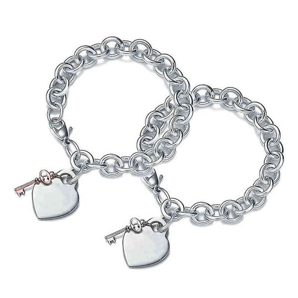 1:1 925 sterling silver women's bracelet key and heart pendant chain bracelet luxury brand girlfriend birthday jewelry gift g220510, Golden;silver
1:1 925 sterling silver women's bracelet key and heart pendant chain bracelet luxury brand girlfriend birthday jewelry gift g220510, Golden;silver