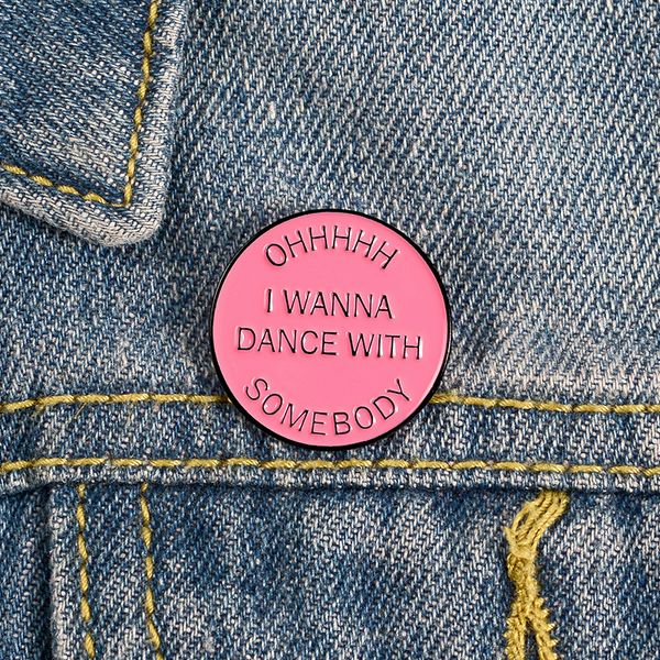 new pink girl heart sports badge accessory i wanna dance round english letter metal brooch, Blue
new pink girl heart sports badge accessory i wanna dance round english letter metal brooch, Blue