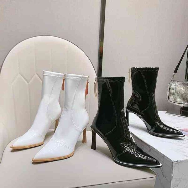 boots pointed elastic short boots women's spring thin heel patent leather high , versatile middle tube knight, Black
boots pointed elastic short boots women's spring thin heel patent leather high , versatile middle tube knight, Black